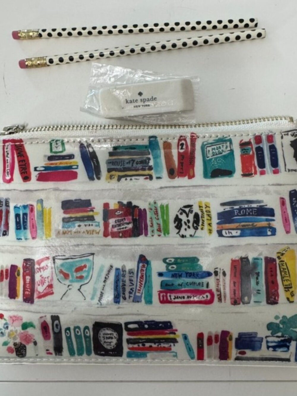 Kate Spade Pencil Zipper Pouch Book Design **Flaw**